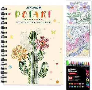 Dot Art for Adults,Adult Coloring Book,30 Patterns with 12 Acrylic Markers | Amazon (US)