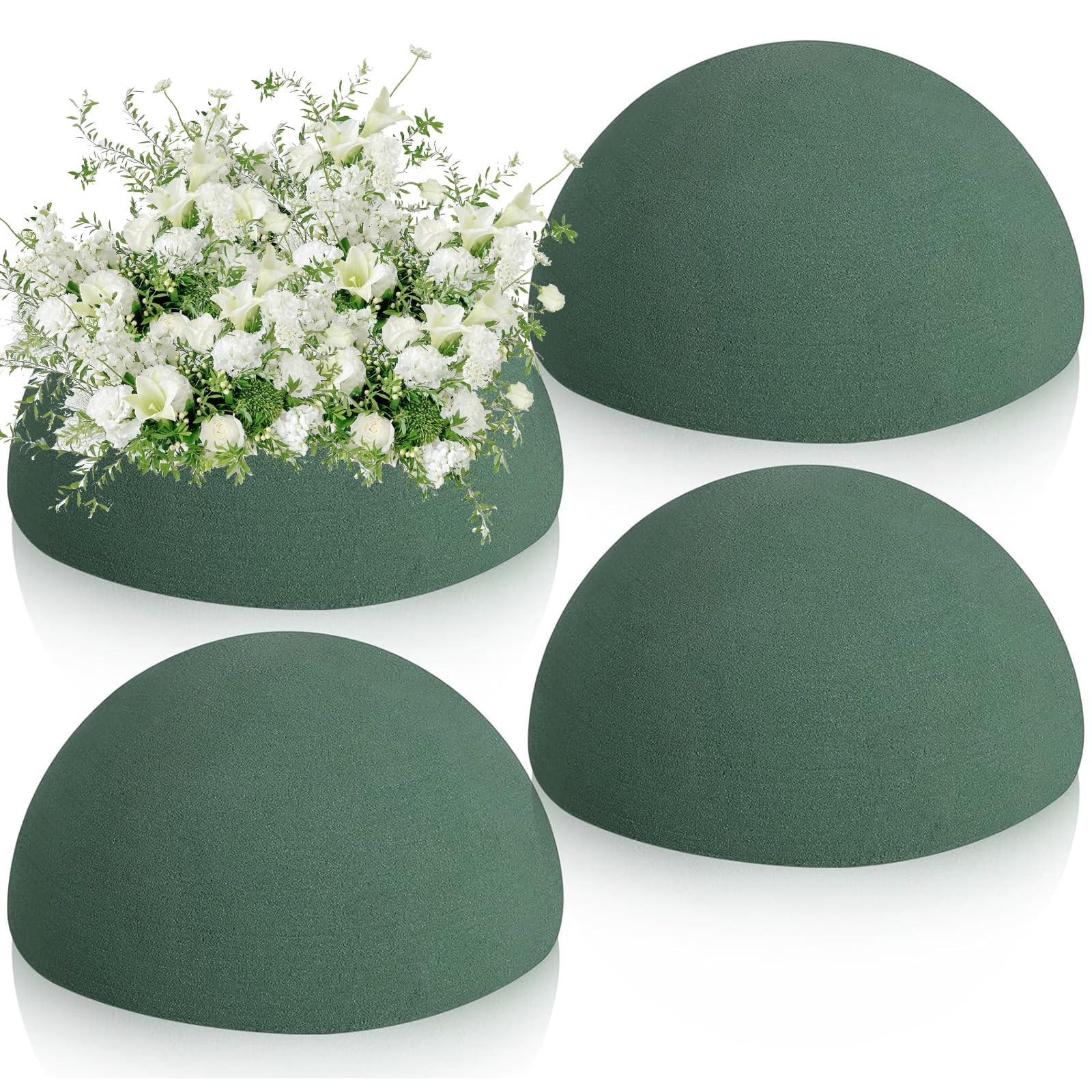 LOKIPA Floral Foam Round, 4 Pack Floral Dry Foam Half Ball Round Flower Foam for Artificial Plant... | Amazon (US)