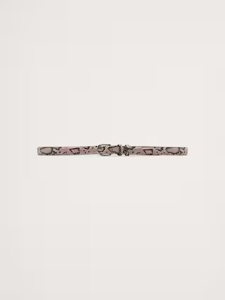 Slim Snake-Print Leather Belt | Banana Republic (US)