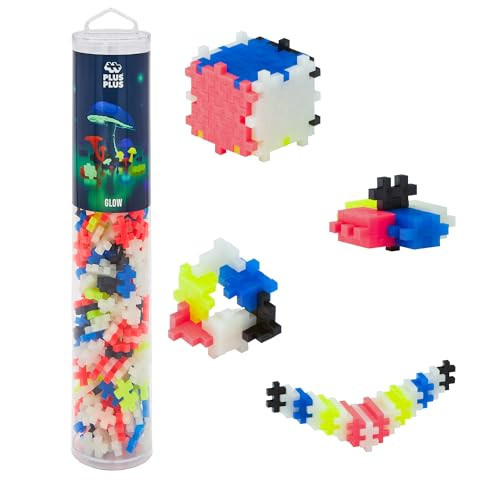 Plus Plus 240 Piece Interlocking Building Blocks for Kids, Open Ended Connecting Toys, Stem Bin Classroom Mini Manipulatives - Glow in Dark Play Tube | Amazon (US)