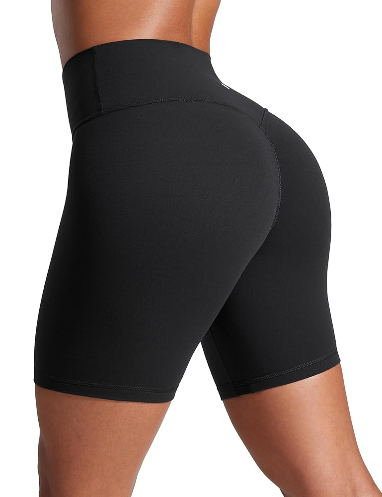 CRZ YOGA Secretsculpt Womens Butterlift High Waist Scrunch Butt Biker Shorts 6 Inches - No Front ... | Amazon (US)