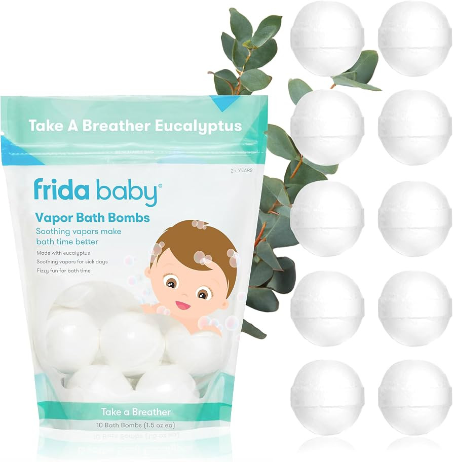 Frida Baby Natural Vapor Bath Bombs for Toddlers & Kids, Eucalyptus Essential Oil Bath Bombs for ... | Amazon (US)