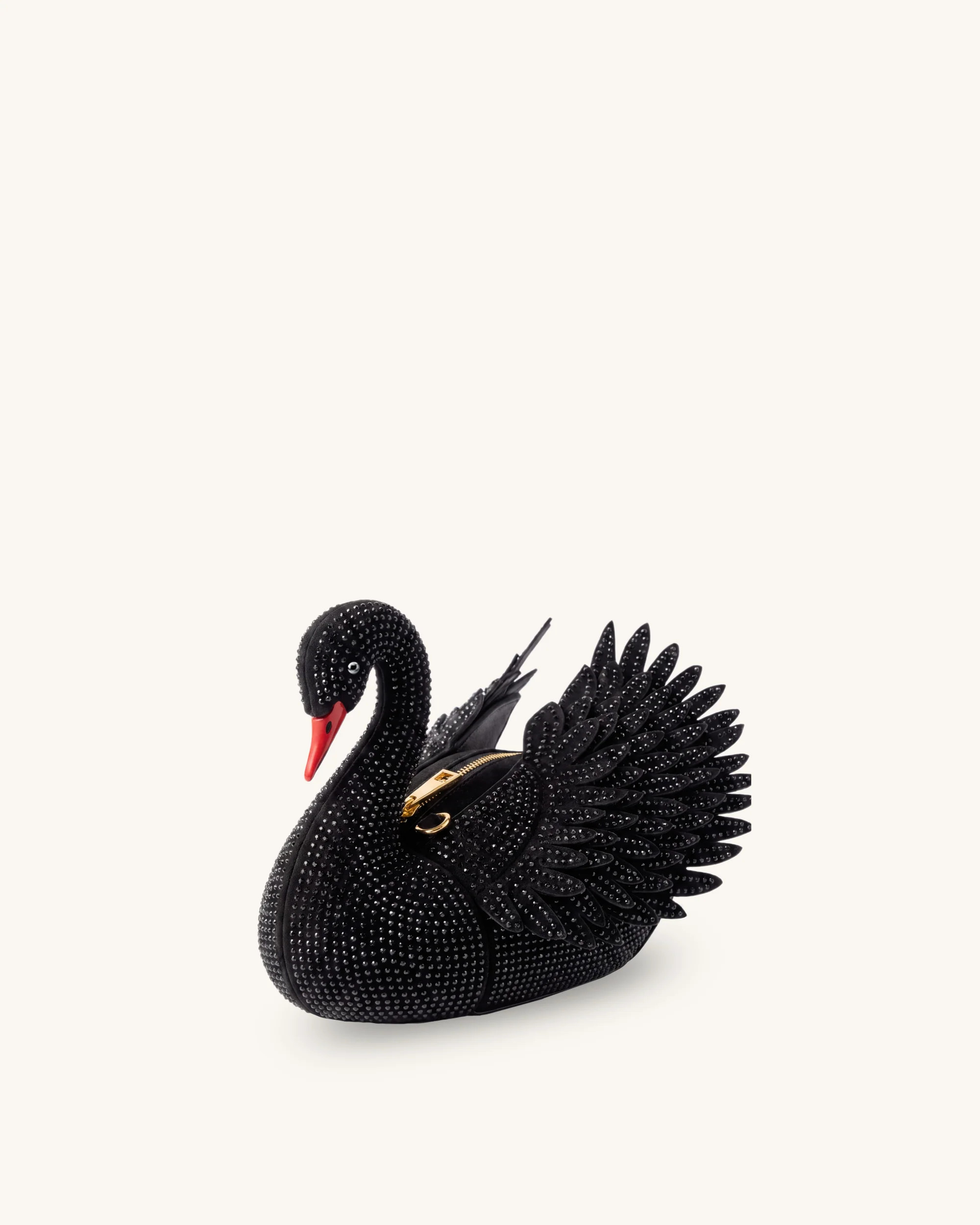 Alani Artificial Crystal Swan Shaped Crossbody Bag - Black | JW PEI US