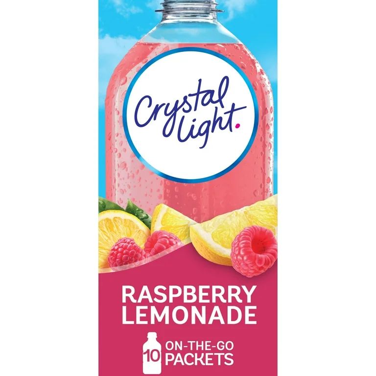 Crystal Light Raspberry Lemonade Sugar Free Drink Mix Singles Caffeine Free, 10 ct On-the-Go-Pack... | Walmart (US)