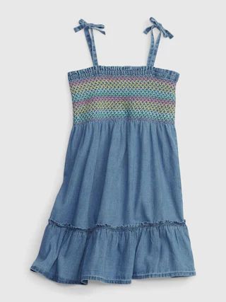 Toddler Denim Smocked Dress with Washwell | Gap (US)