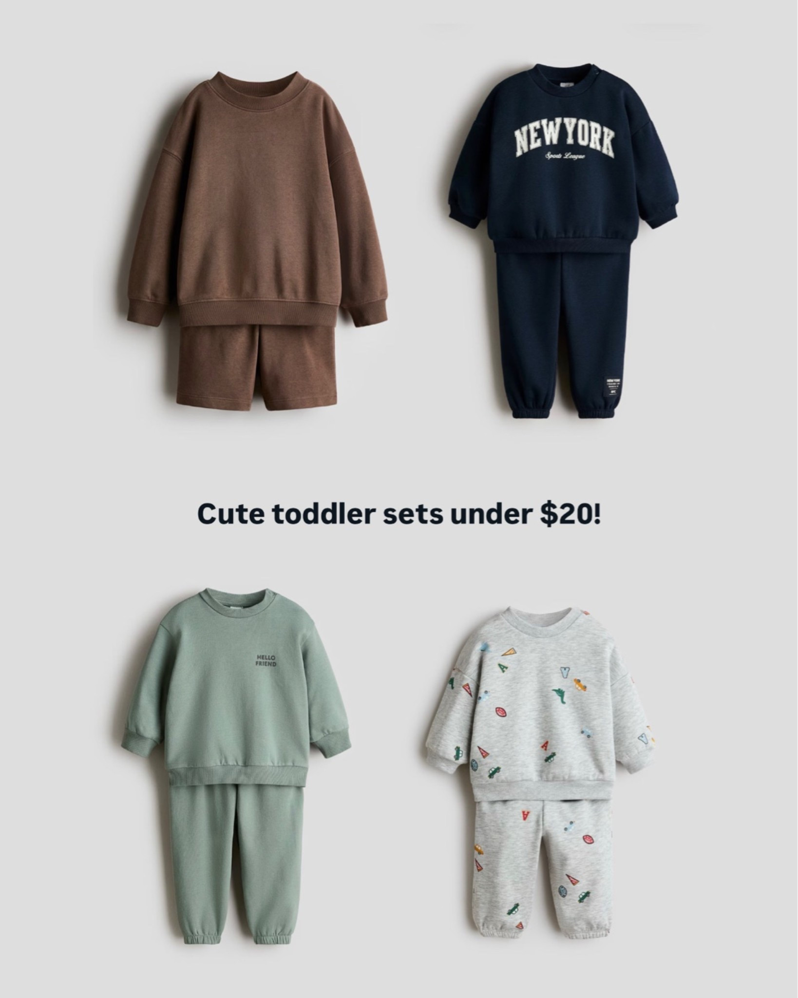 Cute little toddler sets under $20! Great for preschool or every day play with your littles. Available in sizes 4M - 3-4Y

#LTKBaby #LTKKids #LTKSaleAlert