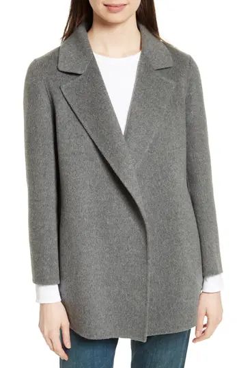 Women's Theory Clairene New Divide Wool & Cashmere Open Front Topper, Size Petite - Grey | Nordstrom