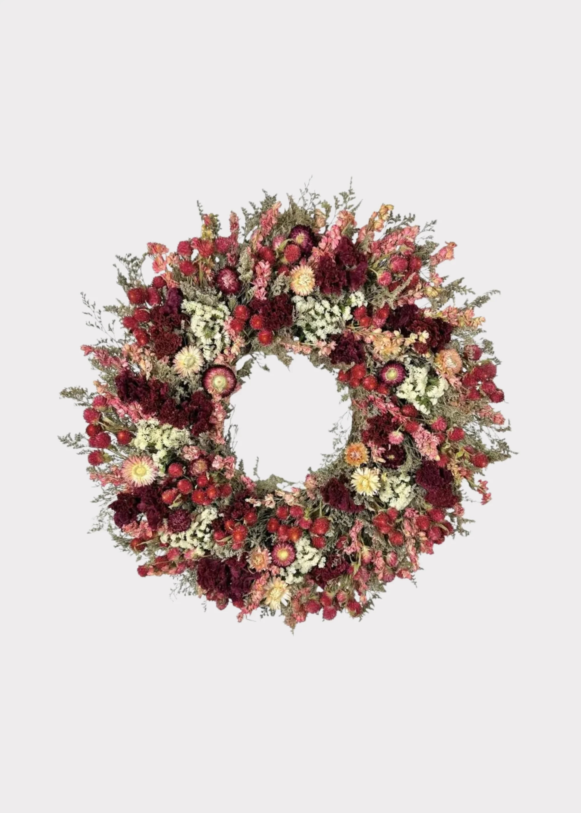 Pink and Red Flower Wreath | Dried Botanical Wreaths at Afloral | Afloral