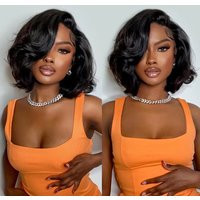 Glueless Bob Wig Natural Body Wave Brazilian Human Hair 13x4 13x6 HD Lace Front Wear Go Ready To Wear Short Bob For Black Women | AliExpress (US)