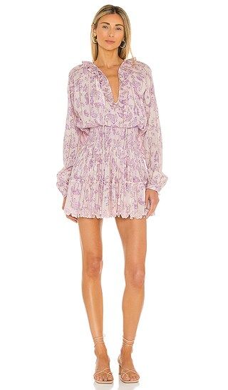 Sahar Shirred Mini Dress in Lilac | Revolve Clothing (Global)