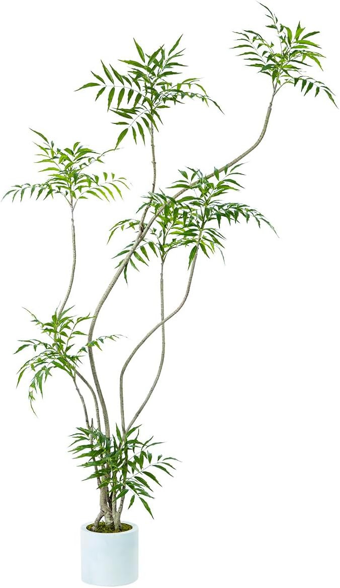 Artificial Mahonia fortunei Tree,6ft Tall Fake Plants Artificial Mahonia fortunei Plants for Indo... | Amazon (US)