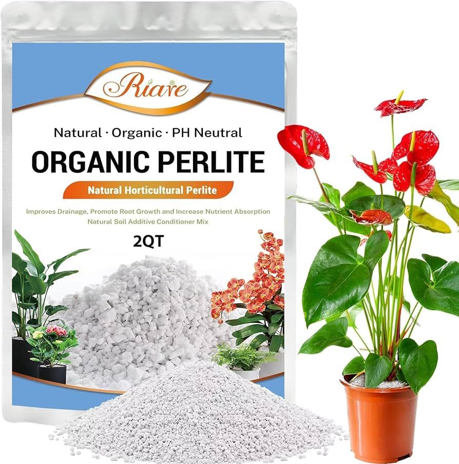 2 Quarts Organic Perlite for Plants - Horticultural Perlite Soil Amendment for Plants Potting Mix... | Amazon (US)