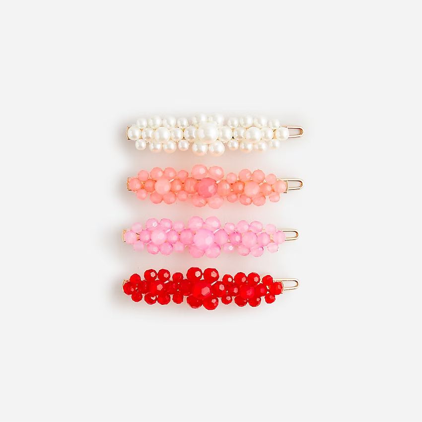 Girls' bead and pearl clips three-pack | J.Crew US