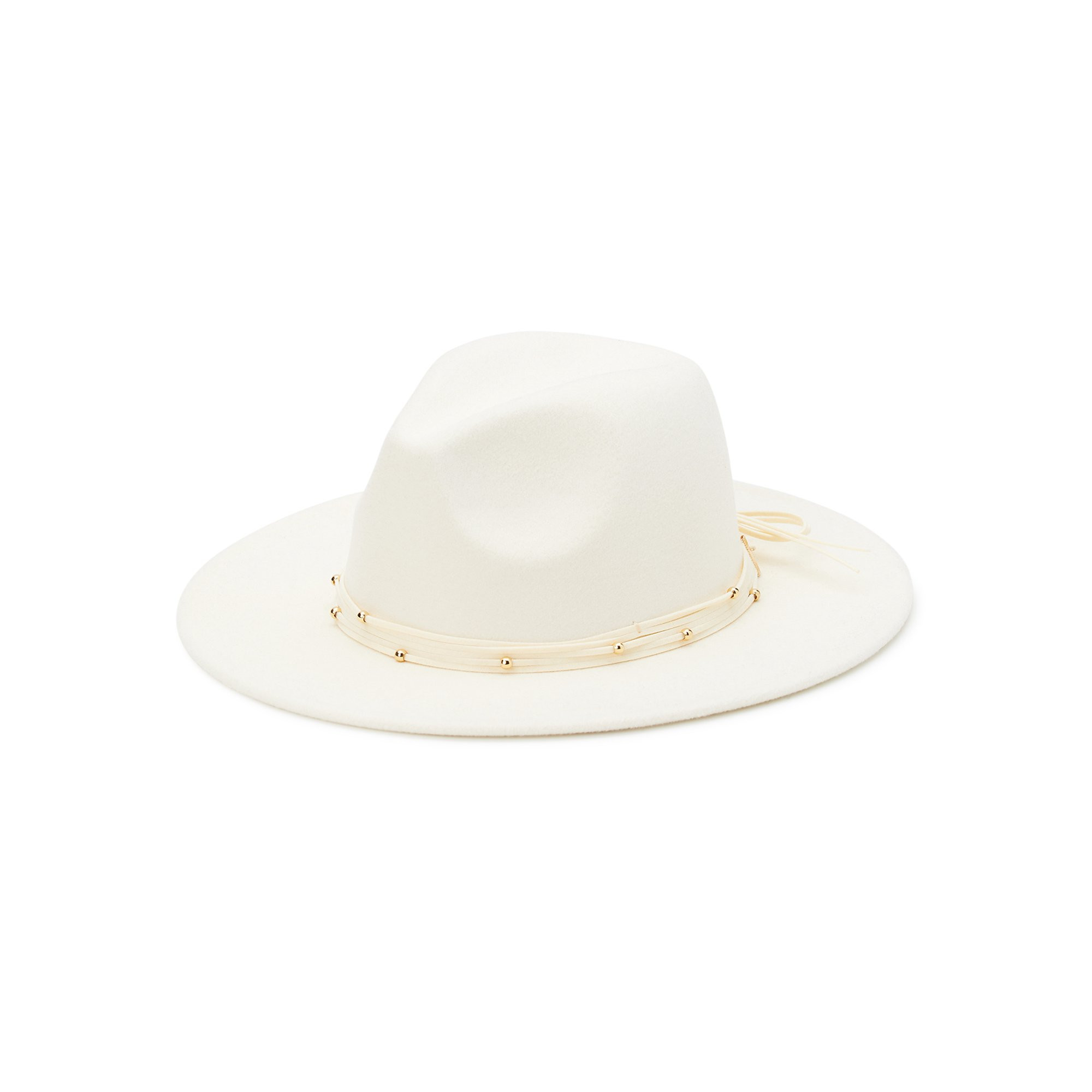 Time and Tru Women’s Felt Fedora with Beaded Trim - Walmart.com | Walmart (US)