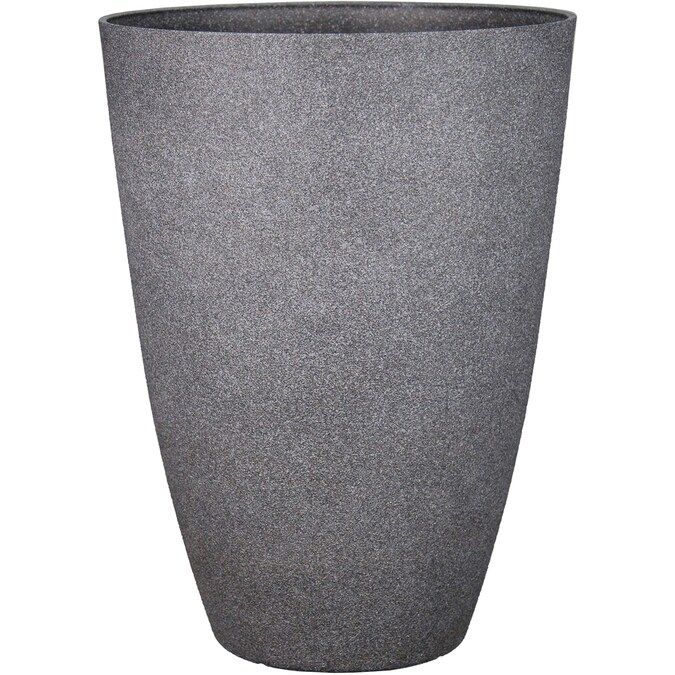allen + roth 15.12-in W x 21.61-in H Grey Resin Planter | Lowe's