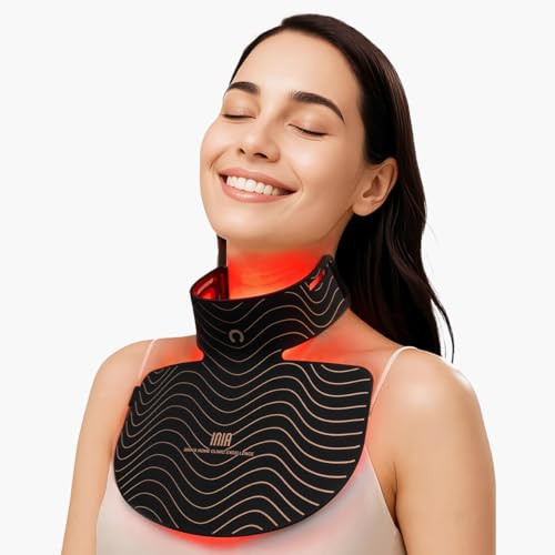 INIA Red Light Therapy Mask for Neck & Décolleté – 850nm NIR + 3 Light Modes for Anti-Aging, Firming & Radiant Glow – Red Light Skincare Device with 2600mAh Rechargeable Controller, 228 LED Chips | Amazon (US)