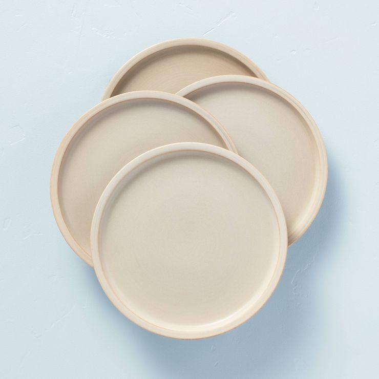 10.75" Modern Rim Stoneware Dinner Plate Taupe - Hearth & Hand™ with Magnolia | Target