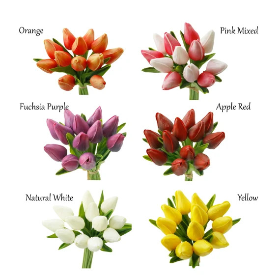 Pack of 12-real Touch Tulip Bud Bouquet Home Decoration | Etsy | Etsy (US)
