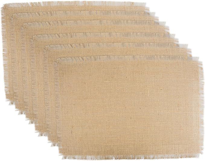 DII Jute Collection Kitchen Tabletop, Placemat Set, Solid Natural 6 Count | Amazon (US)