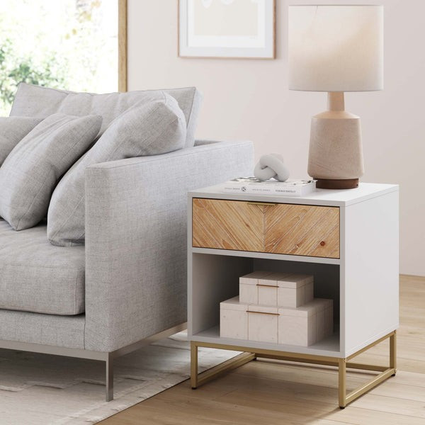 Kensi Side Table | Open Cubby and Drawer | Nathan James | Nathan James