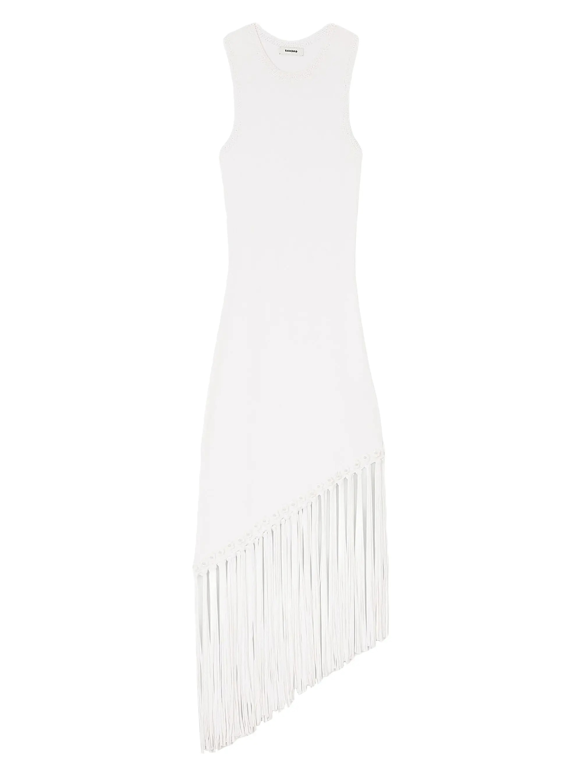 Sandro Fringed Crochet Maxi Dress | Saks Fifth Avenue | Saks Fifth Avenue