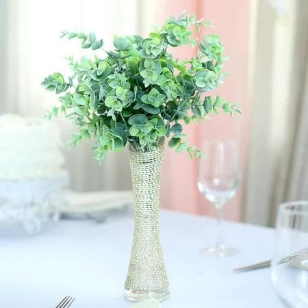 Efavormart 3 Bushes 14" Frosted Green Flexible Faux Eucalyptus Stems UV Protected Fake Outdoor Pl... | Walmart (US)