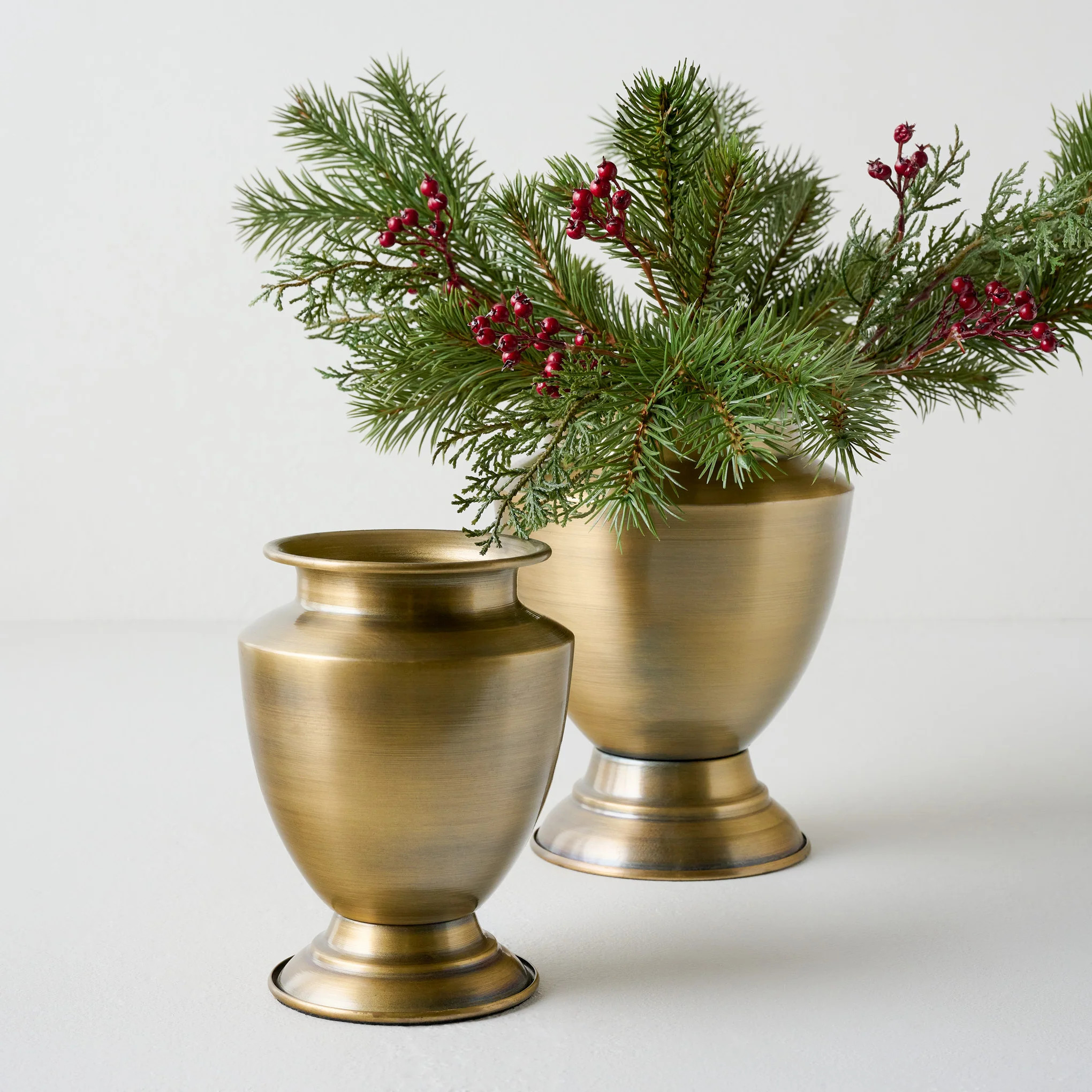 Antiqued Brass Urn Vase | Magnolia