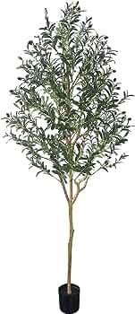 Amazon.com: Phimos Artificial Olive Tree Tall Fake Potted Olive Silk Tree with Planter Large Faux... | Amazon (US)