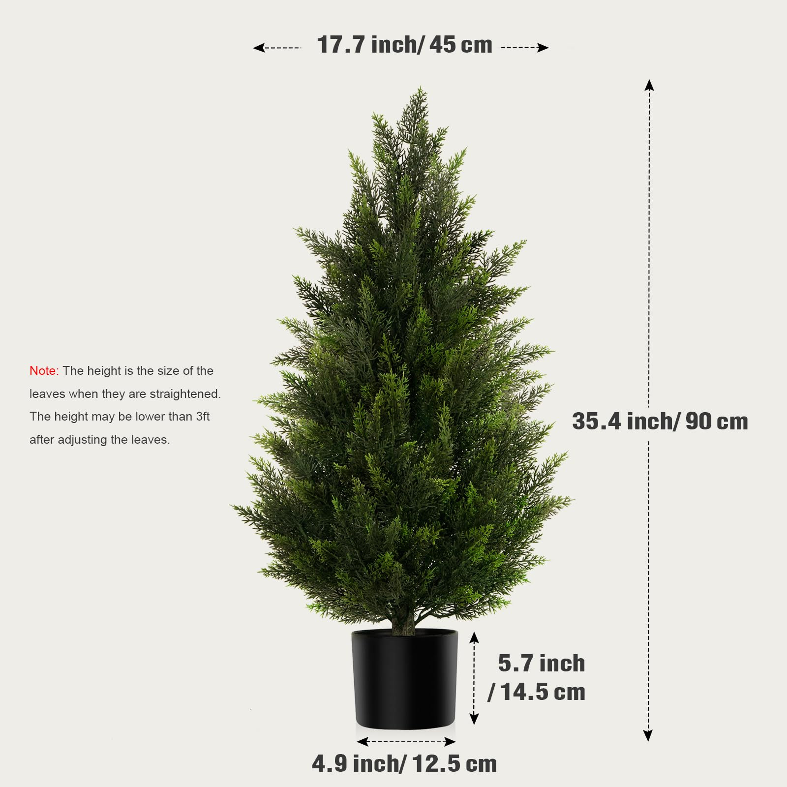 Artificial Topiary Cedar Trees 3FT Tall 2 Set, Outdoor Indoor Faux Pine Shrubs Plants, Realistic ... | Amazon (US)