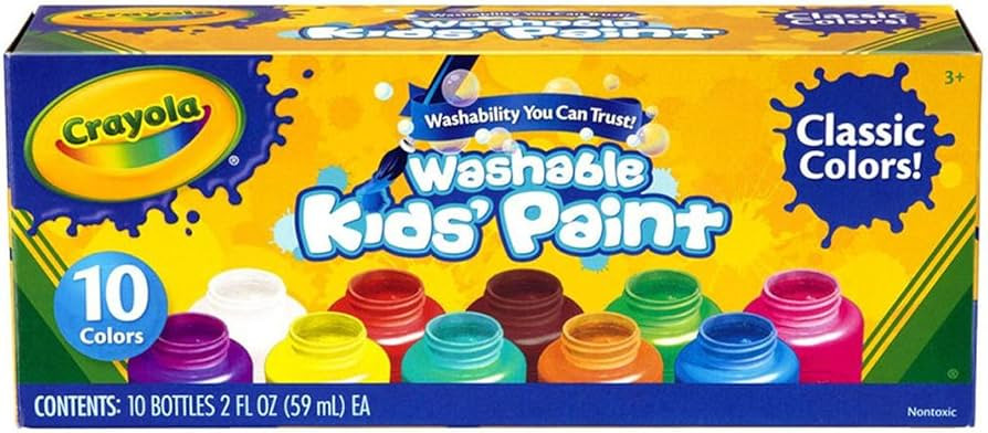 Crayola BIN541205BN Washable Kid's Watercolor Paint, 10 Bottles Per Pack, 3 Packs | Amazon (US)