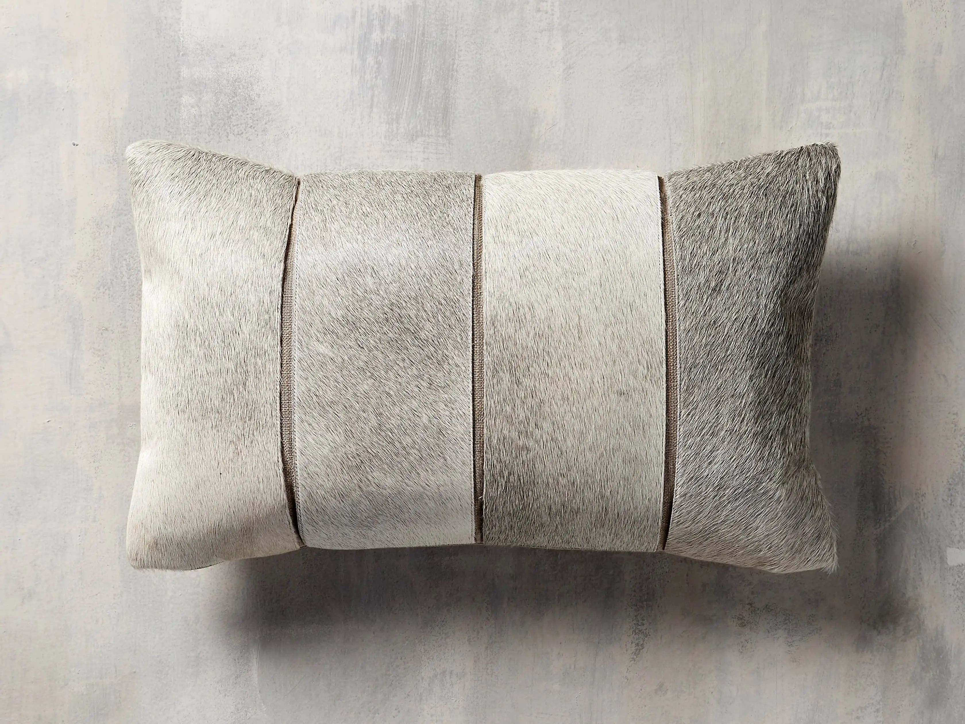 Channel-Stitch Hide Lumbar Pillow Cover | Arhaus