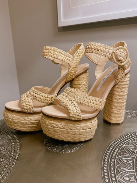 Gianni Bini “Pelle Raffia Platform Sandals” / color: Blonde Natural / Neutral Straw Heels

#LTKshoecrush #LTKstyletip #LTKfindsunder100