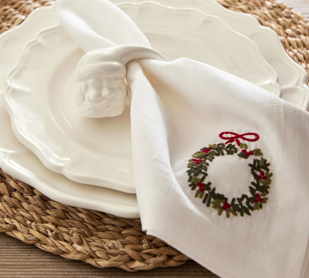 Figural Santa Napkin Rings - Set of 4 | Pottery Barn (US)