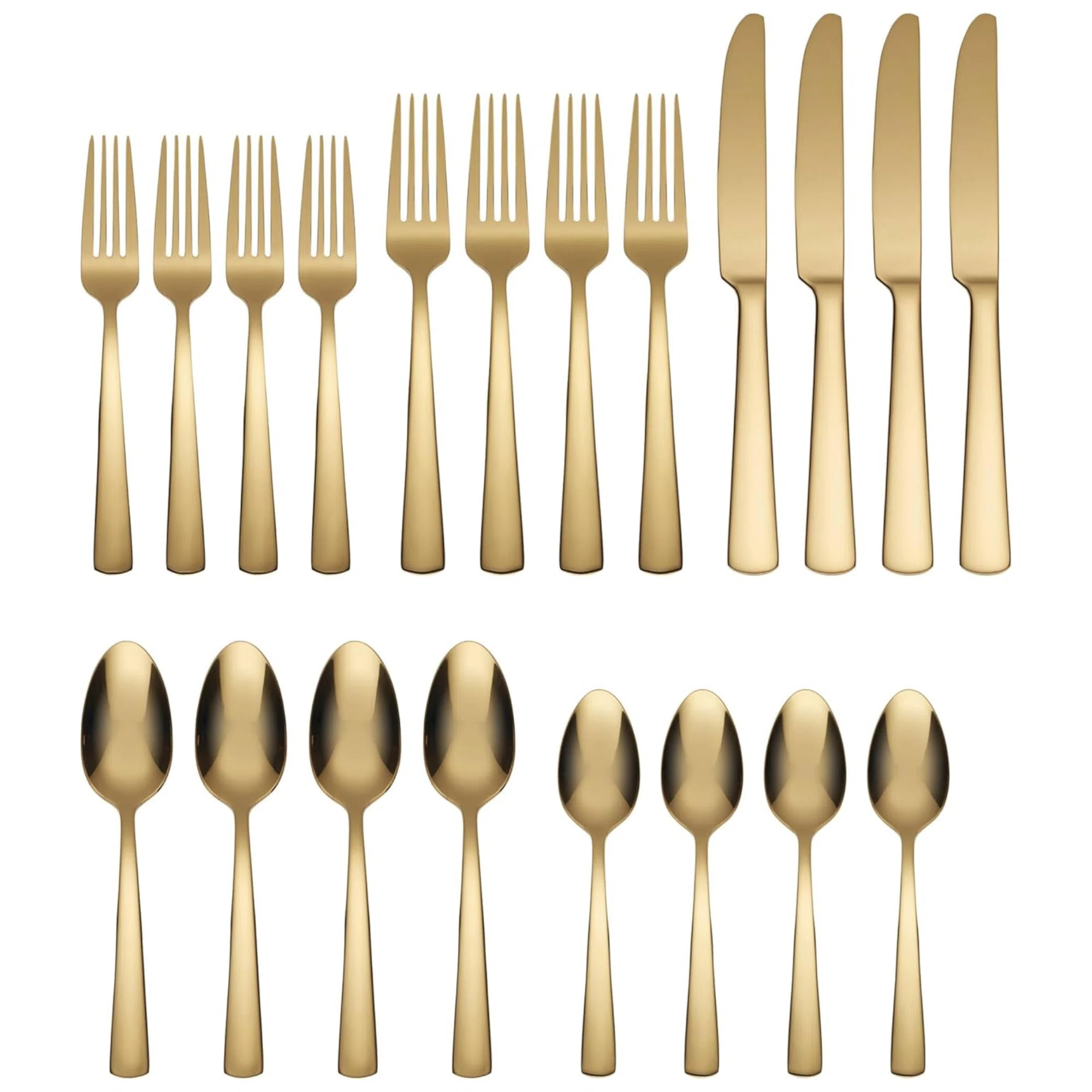 Oneida Aptitude Gold 20 Piece Flatware Set, Rust-Resistant, Dishwasher Safe | Wayfair North America