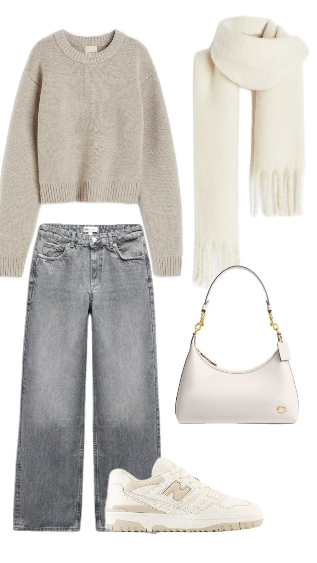 ✨Neutral tones, cozy vibes & effortless chic ✨ This casual look is all about comfort without compromising style – soft knits, relaxed denim, and creamy accessories make the perfect everyday outfit. 🤍🧣👟 

 #LTKhome #LTKjeans #LTKFashionMonth