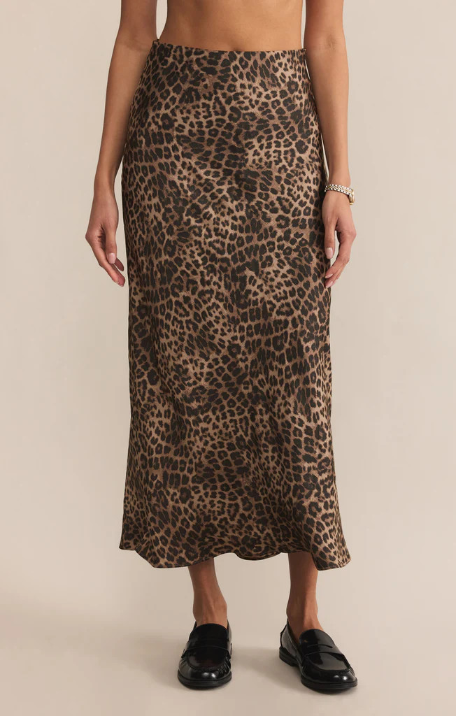 Leopard Europa Luxe Sheen Midi Skirt | Z Supply