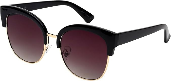 Edge I-Wear Horned Rim Half Frame Sunglasses w/Flat Gradient Lens 32172TT-FLAP | Amazon (US)