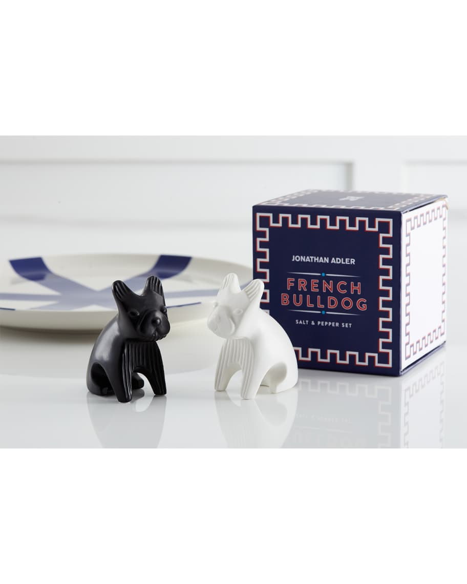 Jonathan Adler French Bulldog Salt & Pepper Shakers in Black & White | Neiman Marcus