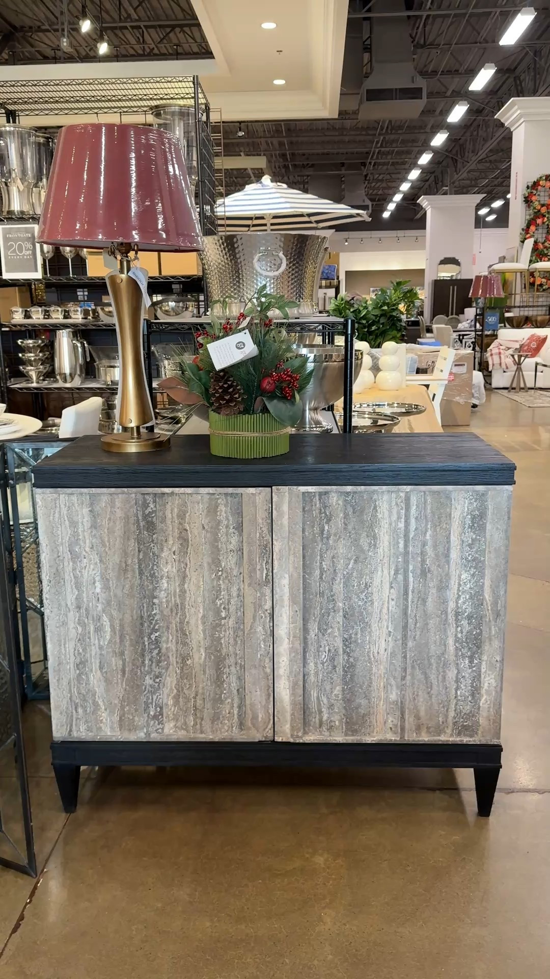 The Viago Travertine Bar & Storage Cabinet from Frontgate makes a striking statement with its modern, architectural silhouette and faceted silver travertine door panels. 🍾 Inside, customized storage includes adjustable shelves, wine bottle slots, and a pullout drawer designed to keep bar essentials organized and within reach. A beautiful blend of form and function—perfect for elevating your entertaining space!🍸 #barcabinet #modernfurniture #frontgate

#LTKHome #LTKHoliday #LTKSaleAlert