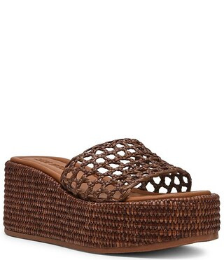 Steve Madden Brandy Woven Platform Wedge Slide Sandals | Dillard's | Dillard's