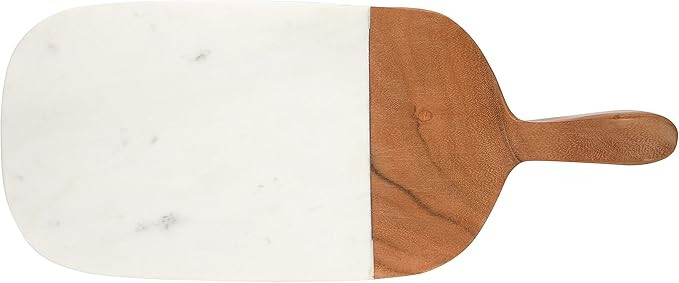 Creative Co-Op Marble Entertaining Handle Cutting Board, White | Amazon (US)