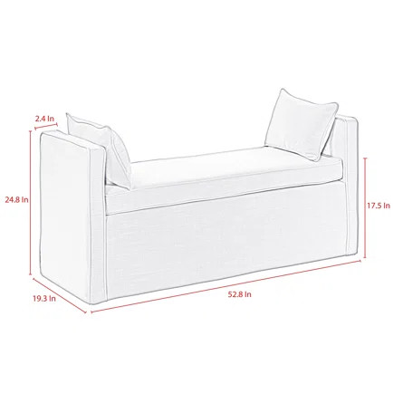 Elegance Annaliese Linen Bench For Bedroom Living Room | Wayfair North America