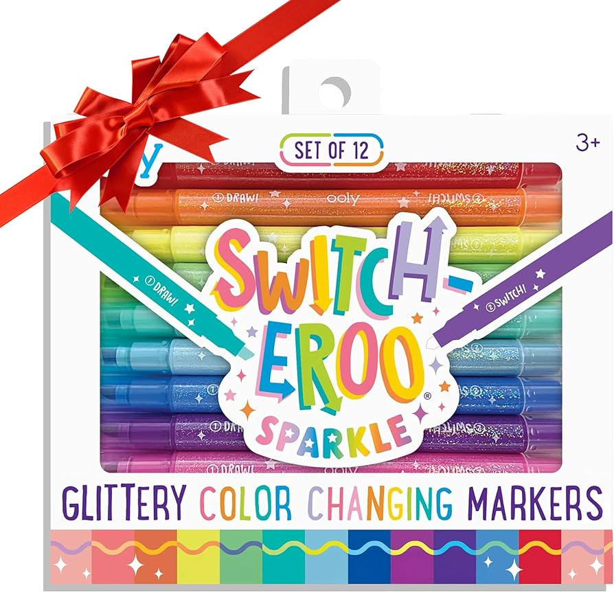 Ooly 12 Pack Sparkle Switch-eroo Color Changing Markers, Dual Tip Markers for Kids, Double Ended ... | Amazon (US)