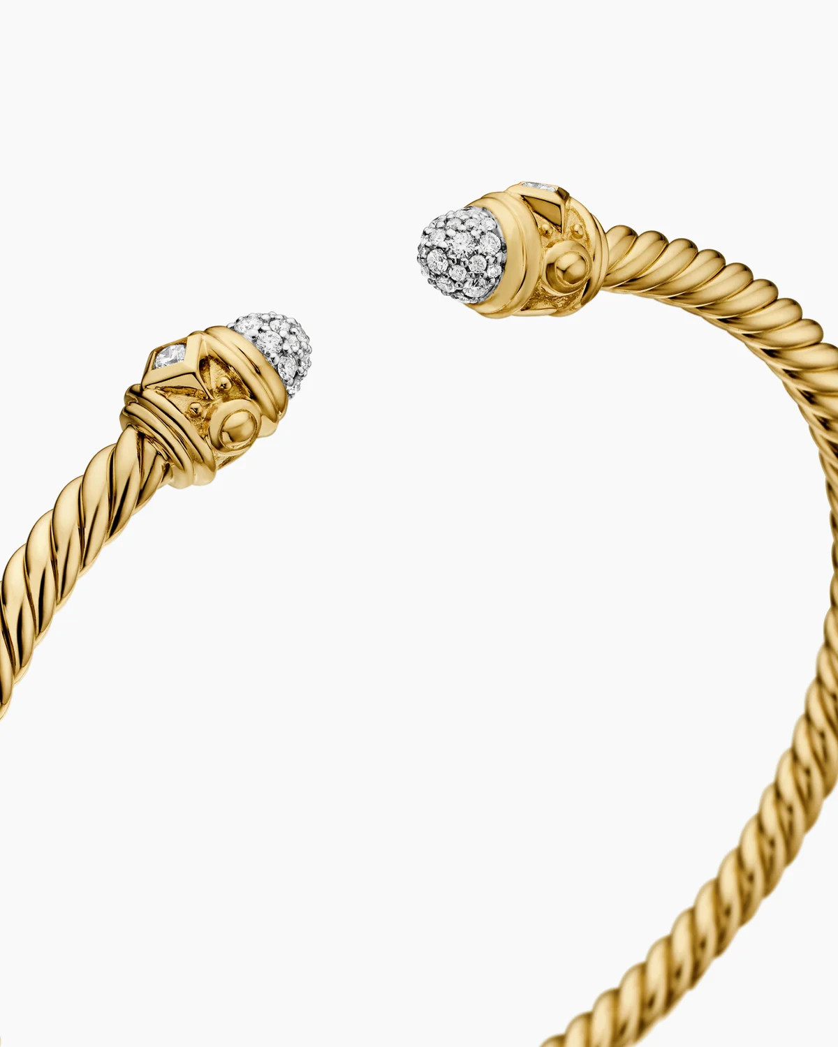 David Yurman | Renaissance Cablespira Bracelet in 18K Yellow Gold with Diamonds, 3.5mm | David Yurman