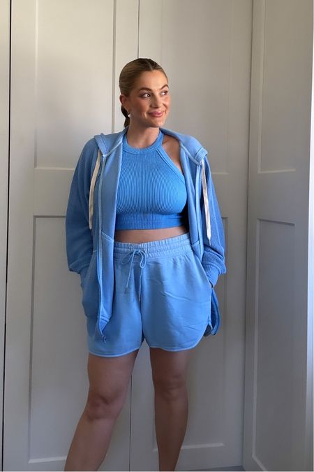 Use code SPRINGLTK for 25% off aerie including this cute lounge set, available in tons of colors great for spring and comfortable for my post partum body. I’m wearing a medium high neck seamless bra top, xs zip up, and medium shorts 

#LTKSpringSale #LTKsalealert