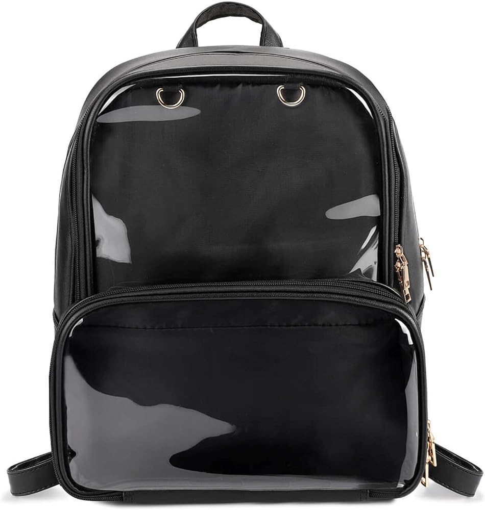 STEAMEDBUN Ita Bag Double Window Candy PU Leather Backpack Kawaii Pins Bag with insert | Amazon (US)