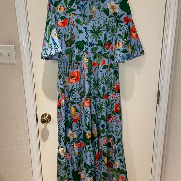 Tuckernuck Blue Blooming Botanical Ginger Dress M | Poshmark
