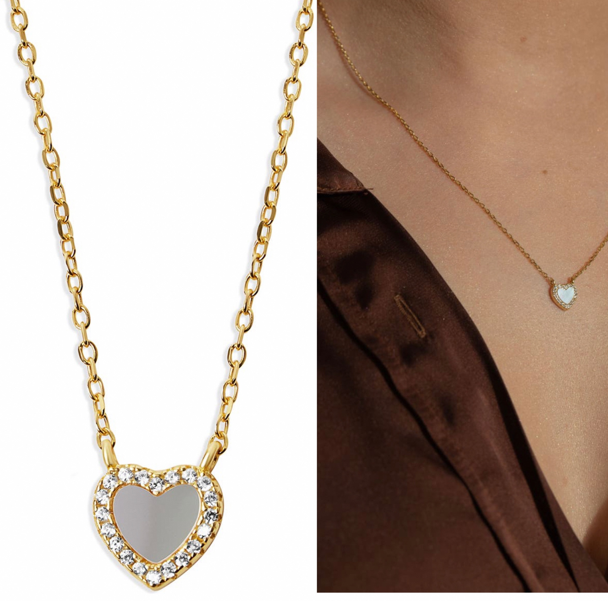 Argento Vivo x Sterling Silver
14K Gold Plated Mother-of-Pearl Heart Pendant Necklace

#LTKstyletip #LTKGiftGuide #LTKFind