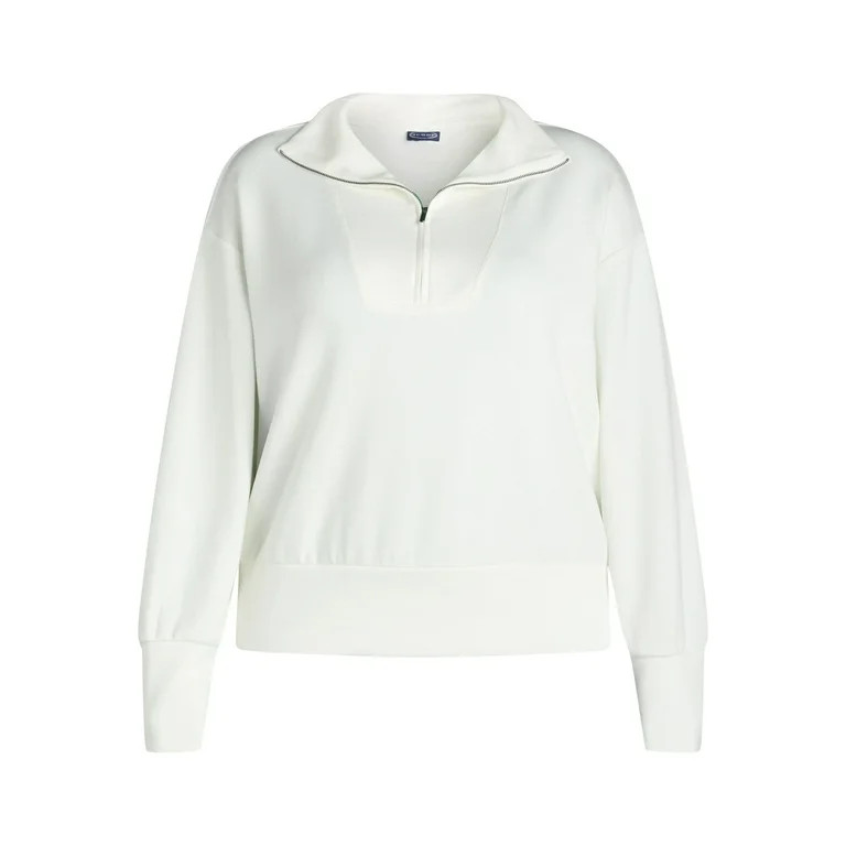 Scoop Women’s & Women's Plus Ultimate ScubaKnit Half Zip Sweatshirt, Sizes XS-4X | Walmart (US)