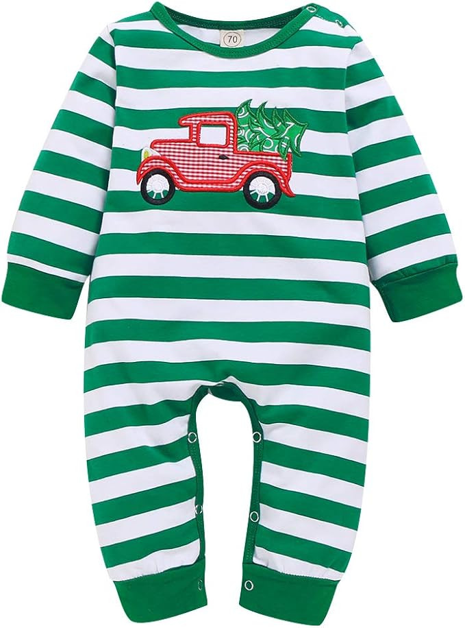 Infant Baby Girls Boys Halloween Outfits Stripe Pumpkin Romper Bodysuit Jumpsuit Pajamas Clothing... | Amazon (US)